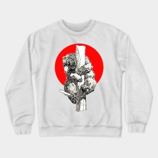 American bear perched on a tree trunk Crewneck Sweatshirt